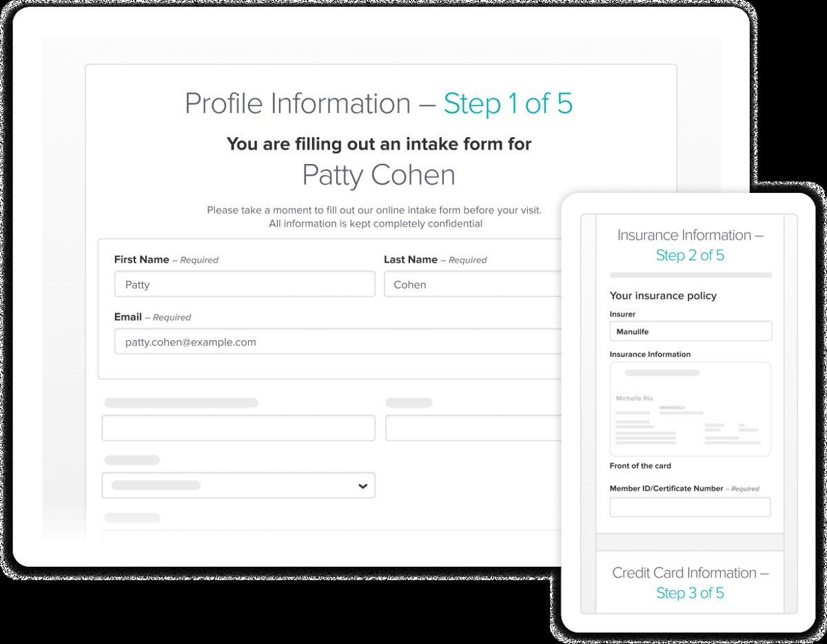 Jane App multi-step online intake form collecting client profile information